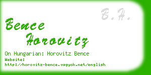 bence horovitz business card